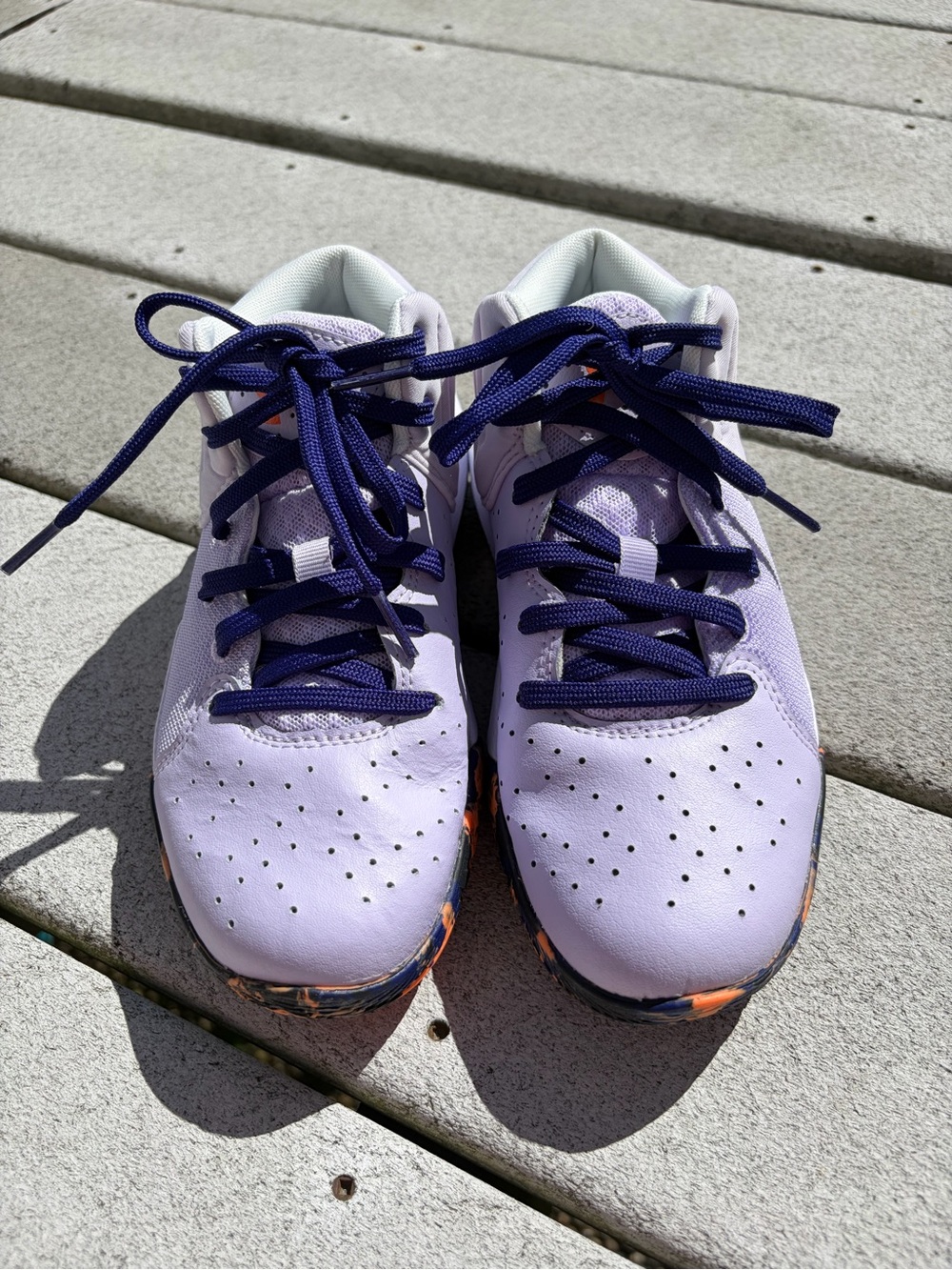 Under Armour Kids' Preschool Jet 21 Basketball Shoes Purple and Orange